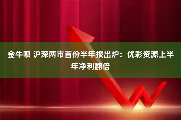 金牛呗 沪深两市首份半年报出炉：优彩资源上半年净利翻倍